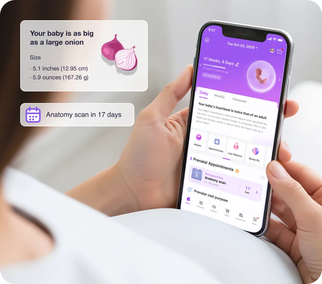 Premom switching from cycle tracking to week-by-week pregnancy guidance