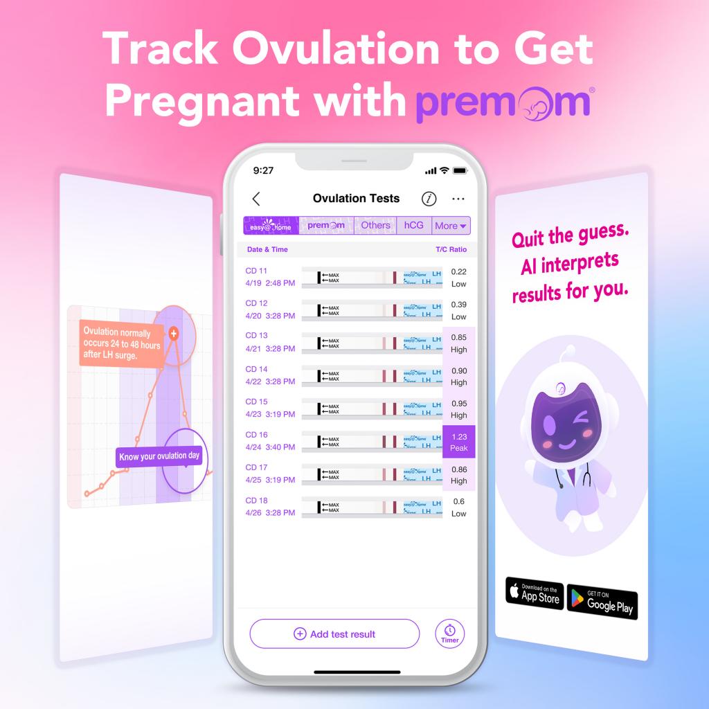 Easy@Home Ovulation and Pregnancy Test Strips: 10 LH and 5 HCG combo test kit